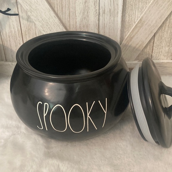 Rae Dunn Halloween Black Spooky Ceramic Jar - Picture 2 of 6